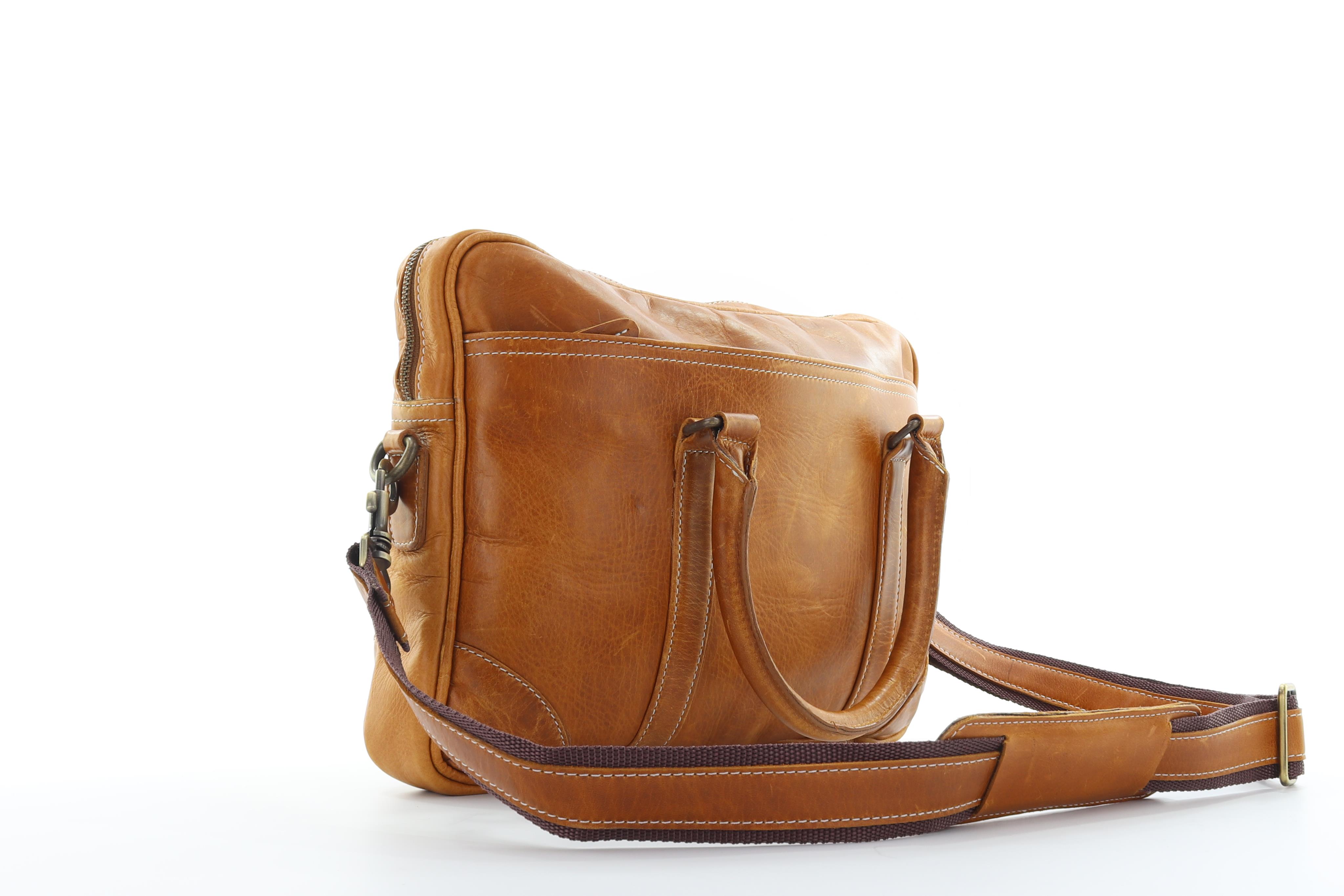 Sac messager en cuir Hayden marron clair