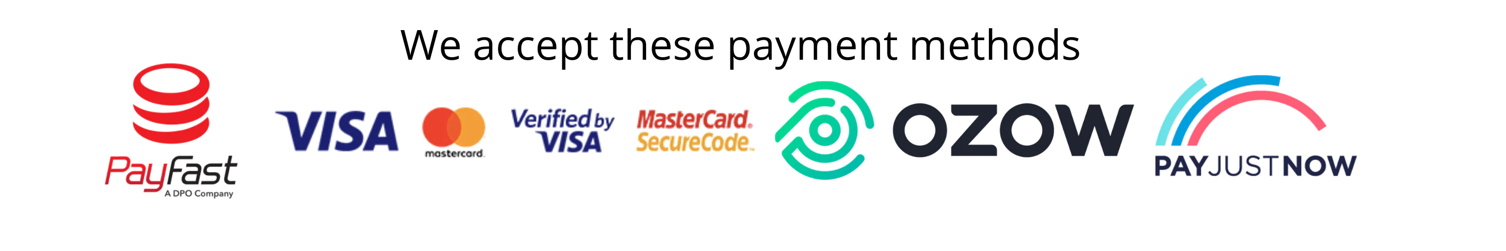 We accept these payment methods